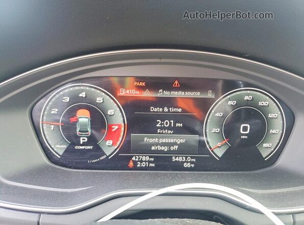 WA1BAAFYXM2021239 2021 AUDI Q5 Black ხელსაწყოთა პანელის ხედი