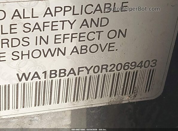 WA1BBAFY0R2069403 2024 AUDI Q5 Black Вид підкапотного простору