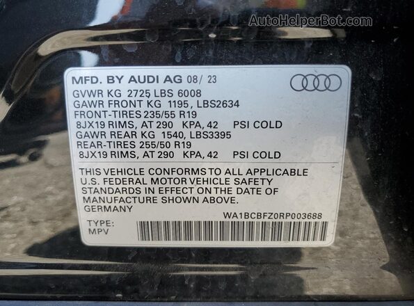 WA1BCBFZ0RP003688 2024 AUDI Q4 Black 