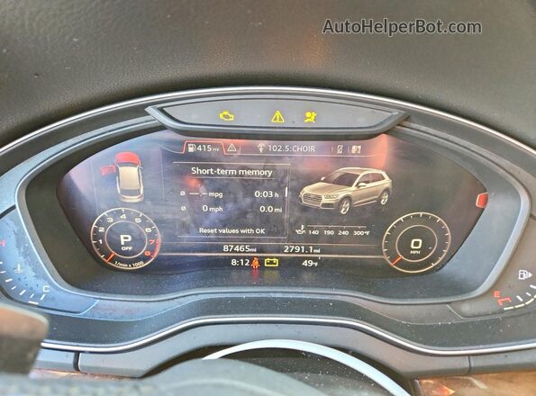 WA1BNAFY3J2194357 2018 AUDI Q5 Black Vista del cuadro de instrumentos