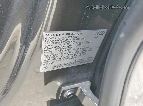 WA1BVAF11KD022904 2019 AUDI Q8 Charcoal 