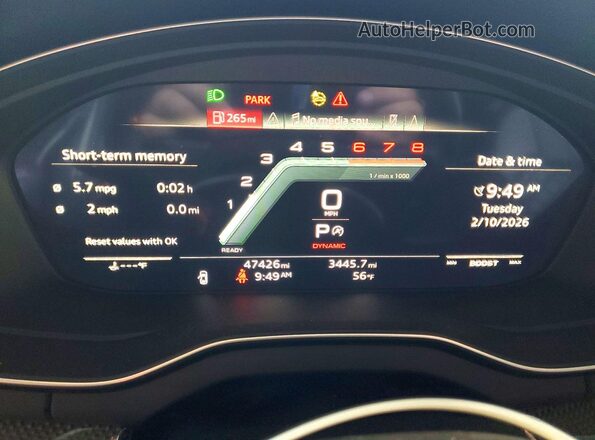 WA1C4AFY6M2046117 2021 AUDI SQ5 Gray ხელსაწყოთა პანელის ხედი
