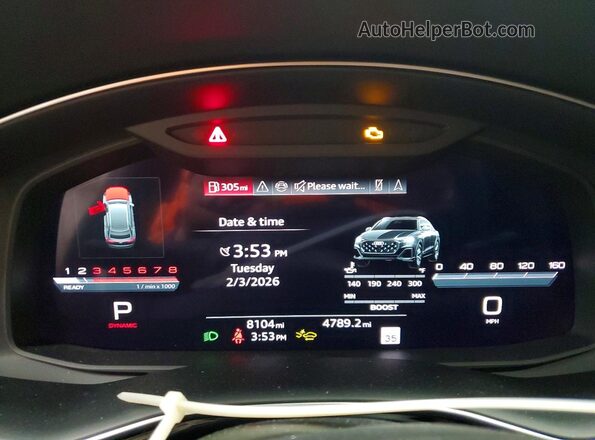 WA1CWBF1XSD010290 2025 AUDI SQ8 Blue Սարքավորումների վահանակի տեսք