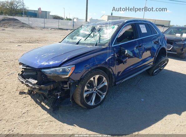 WA1DECF38M1071415 2021 AUDI Q3 Blue Առջևի ձախ երեք քառորդ տեսարան