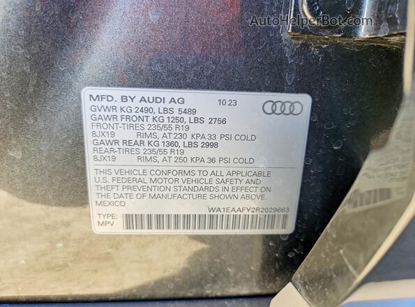 WA1EAAFY2R2029663 2024 AUDI Q5 Gray Սալոնի 360 աստիճան տեսք
