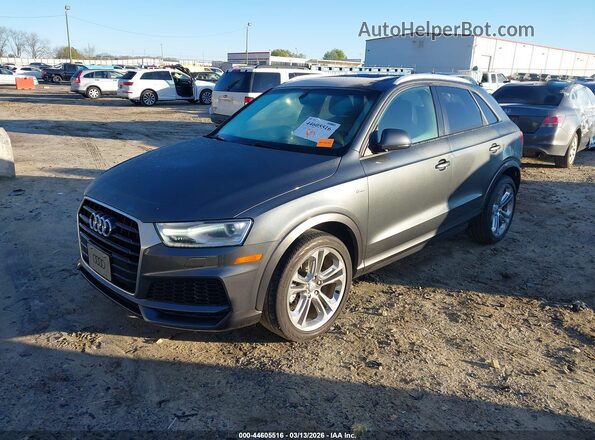 WA1ECCFS8JR030619 2018 AUDI Q3 Gray Առջևի ձախ երեք քառորդ տեսարան