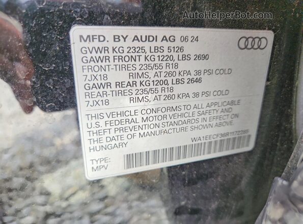 WA1EECF36R1172285 2024 AUDI Q3 Black 