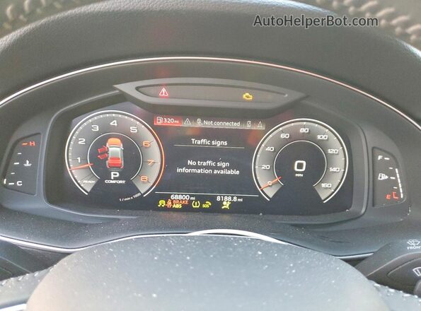 WA1EVAF16LD004123 2020 AUDI Q8 Black Вид щитка приладів