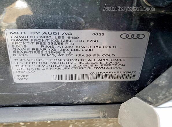 WA1FAAFY4P2168422 2023 AUDI Q5 Gray 