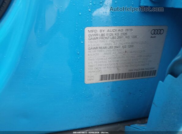 WA1FECF36L1023581 2020 AUDI Q3 Blue Շարժիչի բաժամունքի տեսք
