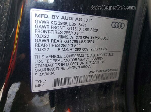 WA1FVBF16PD006602 2023 AUDI Q8 Black 