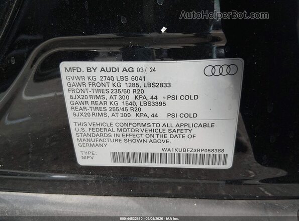 WA1KUBFZ3RP058388 2024 AUDI Q4 Black 