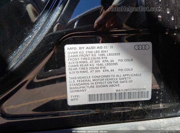 WA1L2BFZ7PP035705 2023 AUDI Q4 Black Вид підкапотного простору