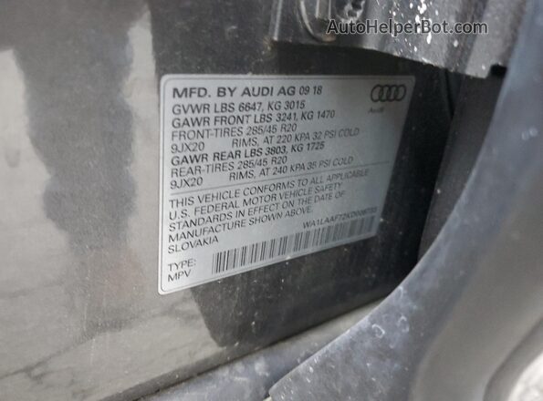 WA1LAAF72KD006733 2019 AUDI Q7 Угольный 