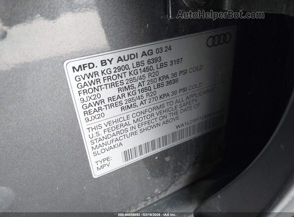 WA1LCBF72SD003203 2025 AUDI Q7 Gray 