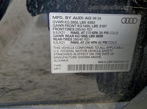 WA1LCBF76SD008145 2025 AUDI Q7 Черный 