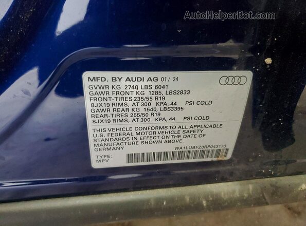 WA1LUBFZ0RP043173 2024 AUDI Q4 Blue 
