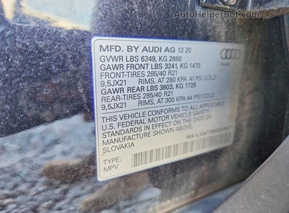 WA1LXAF73MD026507 2021 AUDI Q7 Черный 