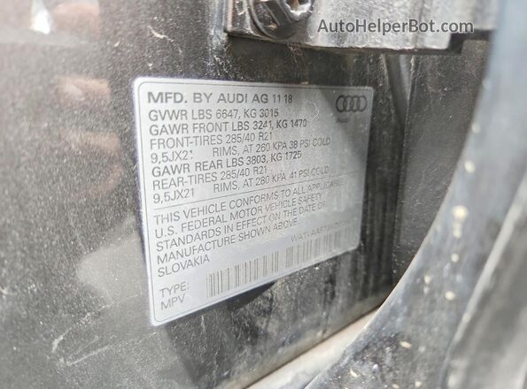 WA1VAAF73KD019032 2019 AUDI Q7 Серый 