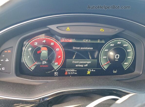 WA1VWBF71MD014440 2021 AUDI SQ7 Black ხელსაწყოთა პანელის ხედი