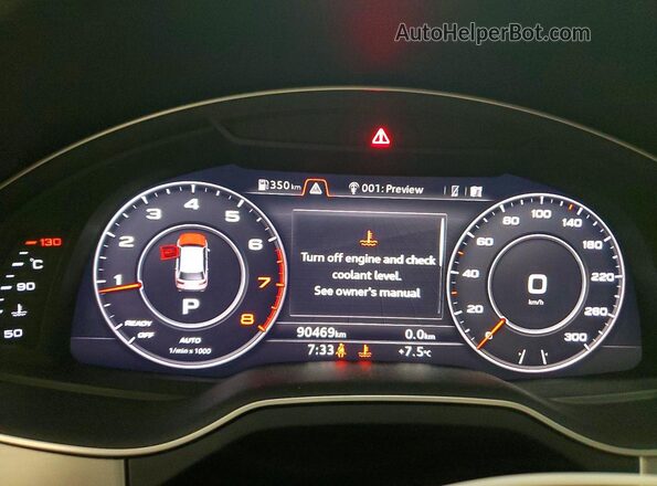 WA1WAAF75JD040922 2018 AUDI Q7 Blue Widok zestawu wskaźników