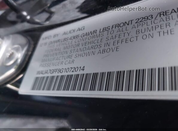 WAUA7GFF9G1072014 2016 AUDI OTHER Черный Вид подкапотного пространства