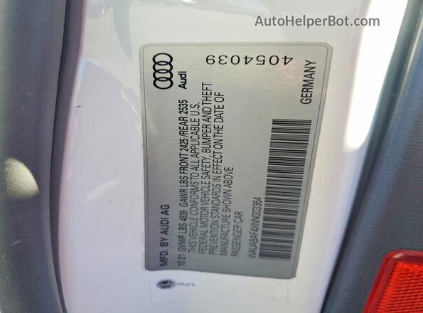 WAUABAF4XNN003364 2022 AUDI OTHER White ძრავის განყოფილების ხედი