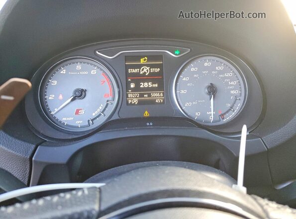 WAUB1GFF1H1032775 2017 AUDI S3 White ხელსაწყოთა პანელის ხედი