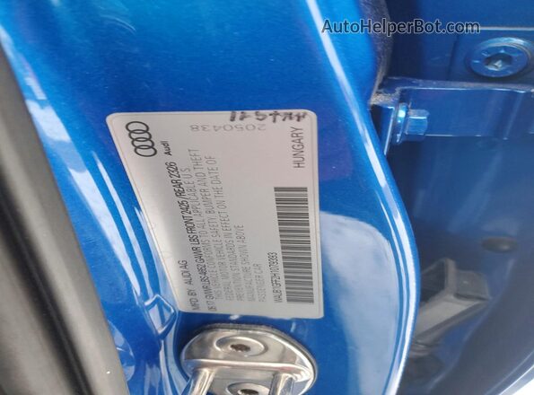 WAUB1GFF2H1079393 2017 AUDI S3 Blue VIN კოდის სტიკერის ხედი
