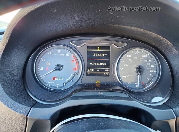 WAUB1GFF6G1046878 2016 AUDI S3 White ხელსაწყოთა პანელის ხედი