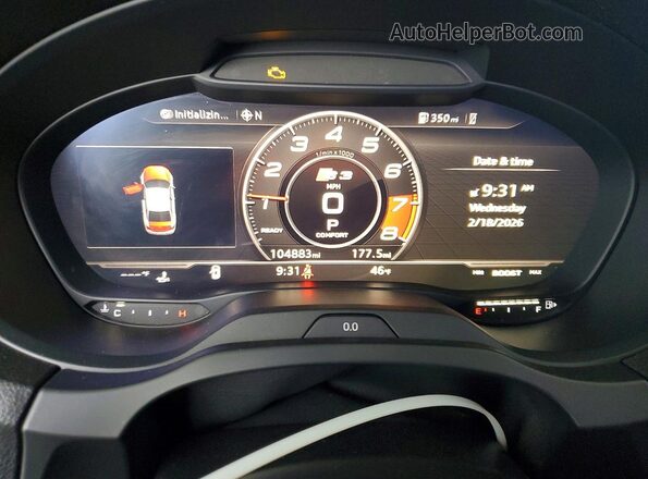 WAUB1GFF6H1019987 2017 AUDI S3 White Instrument cluster view