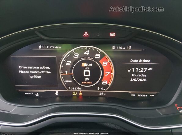 WAUB4AF46JA010697 2018 AUDI S4 Gray Widok tylnych siedzeń