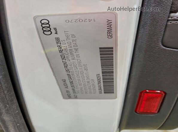 WAUB4AF47MA062974 2021 AUDI S4 White Widok komory silnika