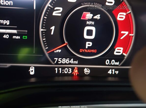 WAUB4AF48KA008838 2019 AUDI S4 Gray Вид задніх сидінь
