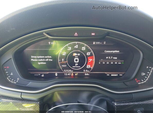 WAUB4CF50KA077656 2019 AUDI S5 White 