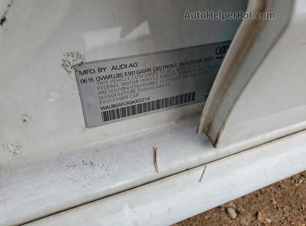 WAUBGAFL9GA002214 2016 AUDI S4 White Вид підкапотного простору