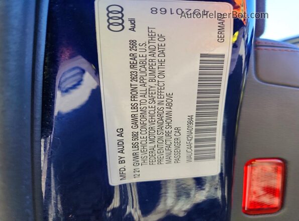 WAUC4AF42NA019844 2022 AUDI S4 Blue Vista del compartimento del motor