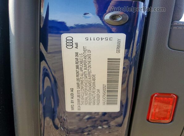 WAUC4CF54SA002527 2025 AUDI S5 Blue Widok komory silnika