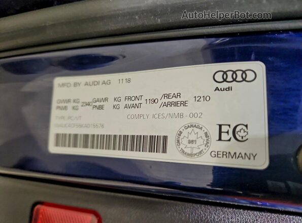 WAUC4CF55KA015576 2019 AUDI S5 Синий Вид подкапотного пространства