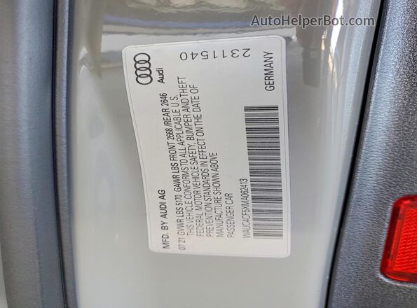 WAUC4CF5XMA062413 2021 AUDI S5 Gray Vista del compartimento del motor
