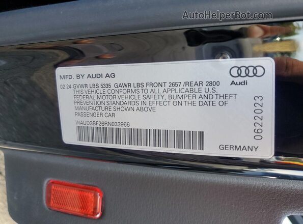 WAUD3BF26RN033966 2024 AUDI OTHER Black Вид підкапотного простору