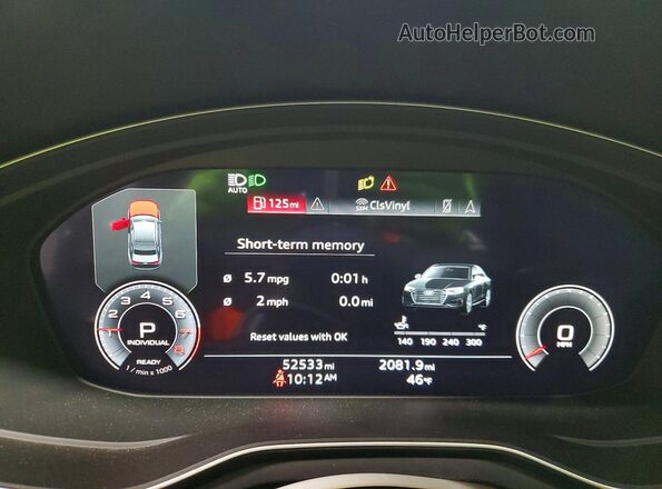 WAUEAAF45NN010761 2022 AUDI OTHER Charcoal Instrument cluster view