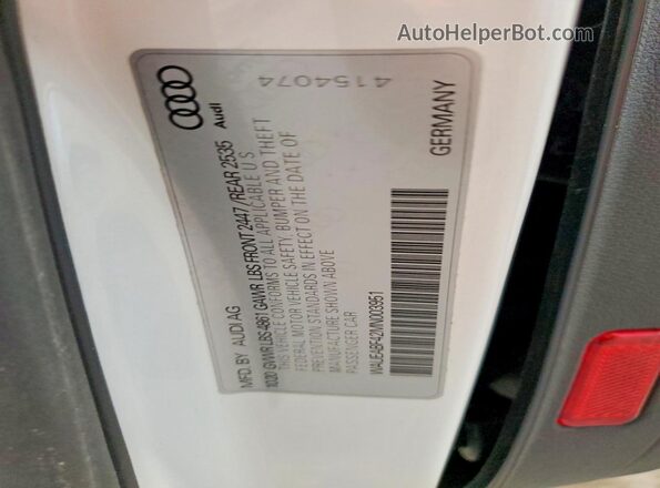 WAUEABF42MN003951 2021 AUDI OTHER Белый 