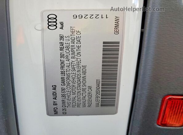 WAUEFBF26SN044001 2025 AUDI S6 White ძრავის განყოფილების ხედი
