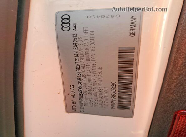 WAUENAF45LA050296 2020 AUDI OTHER Белый Вид подкапотного пространства