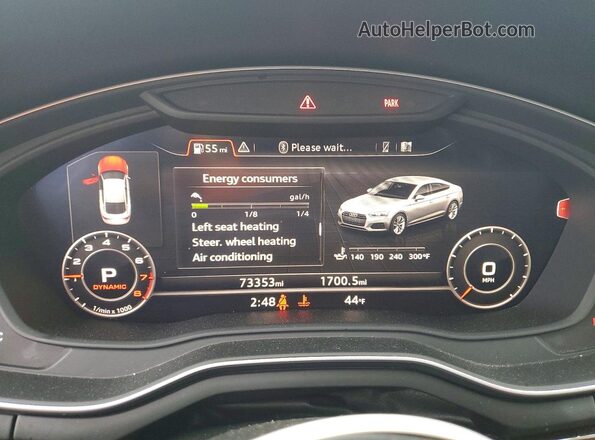 WAUENCF58JA040539 2018 AUDI OTHER White Вид щитка приладів