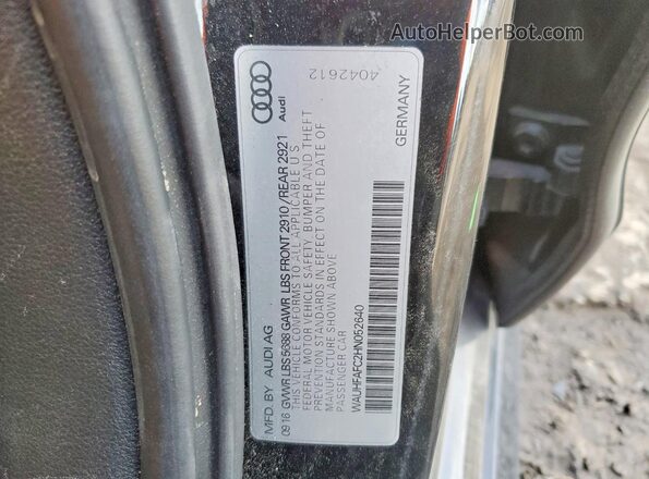 WAUHFAFC2HN052640 2017 AUDI S6 Black Vista del compartimento del motor