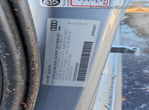 WAUHFAFC8JN034262 2018 AUDI S6 Silver Widok komory silnika