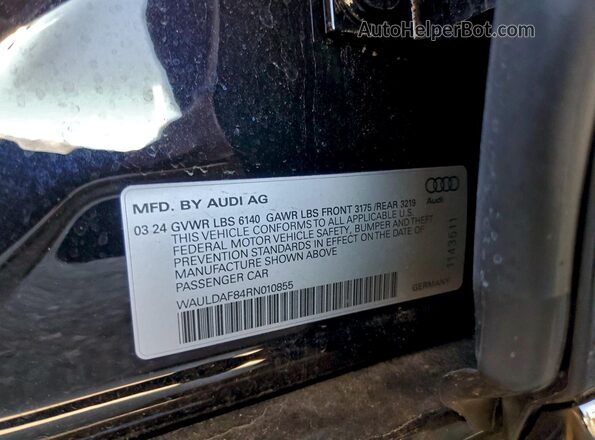 WAULDAF84RN010855 2024 AUDI OTHER Black Engine compartment view