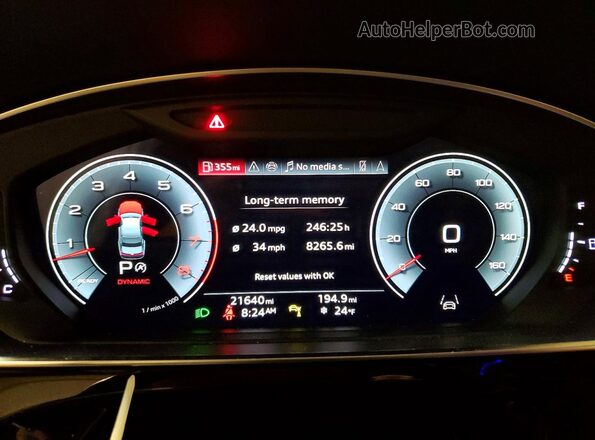 WAULDAF88RN005867 2024 AUDI OTHER White ხელსაწყოთა პანელის ხედი